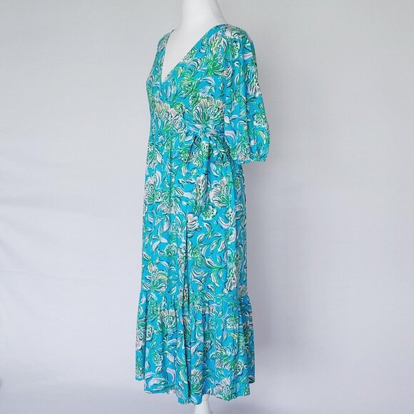 Lilly Pulitzer Women's Brantley V-Neck Midi Wrap Dress Size Small - Picture 2 of 16